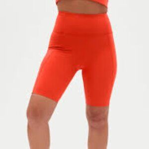 Girlfriend Collective blood orange bike shorts size small